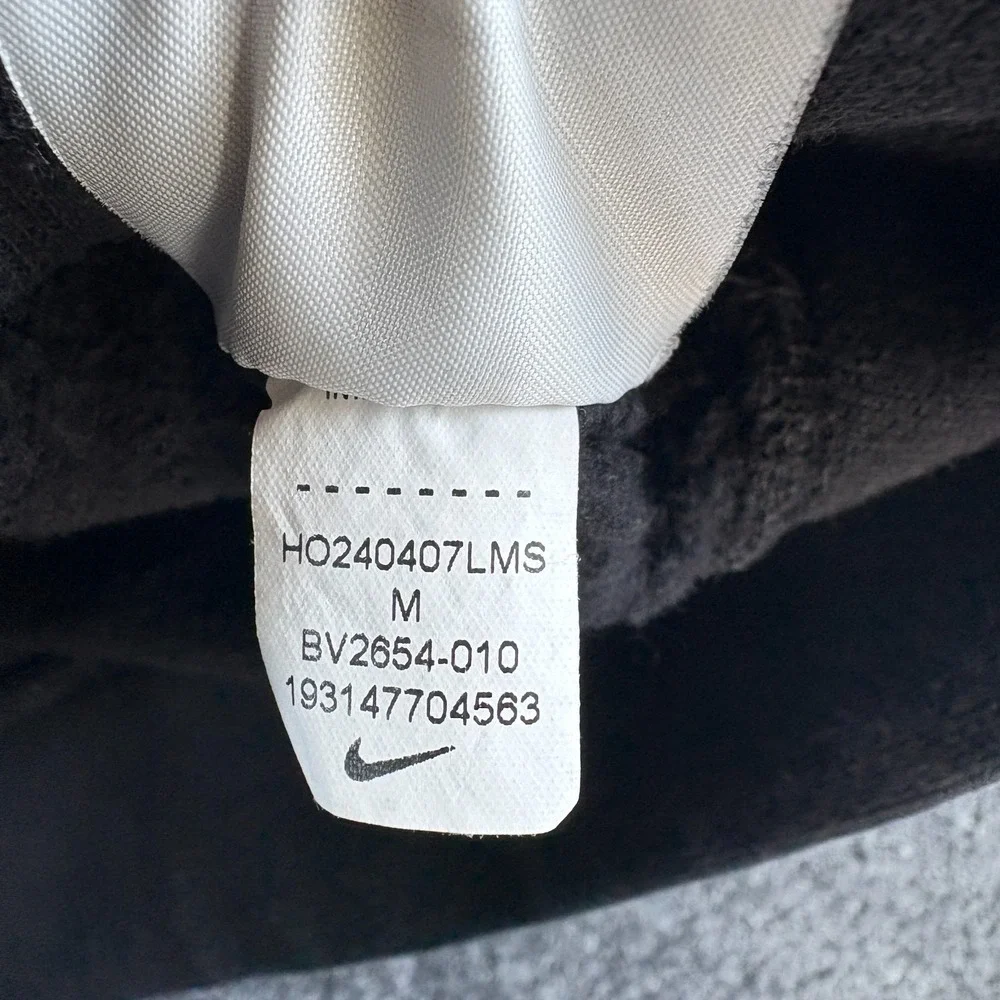 Nike Sportswear Club Hoodie Mens Medium Black Logo Fleece Cotton Kangaroo Pocket